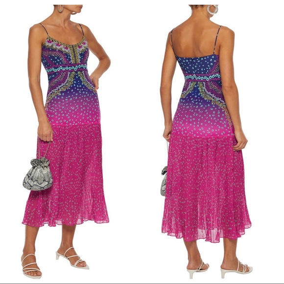 SALONI Dresses & Skirts - SALONI Veronica Silk Midi Dress Pink Size 0
